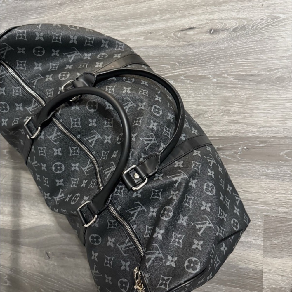 Louis Vuitton Black and Gray Monogram Travel Bag